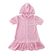 Funicet Toddler Baby Robes Girls Swim Cover Up Kids Swimsuit Coverup Zip-Up Beach Bathing Suit Robe